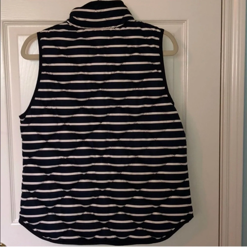J. Crew Navy and White Excursion Quilted Puffer Vest
